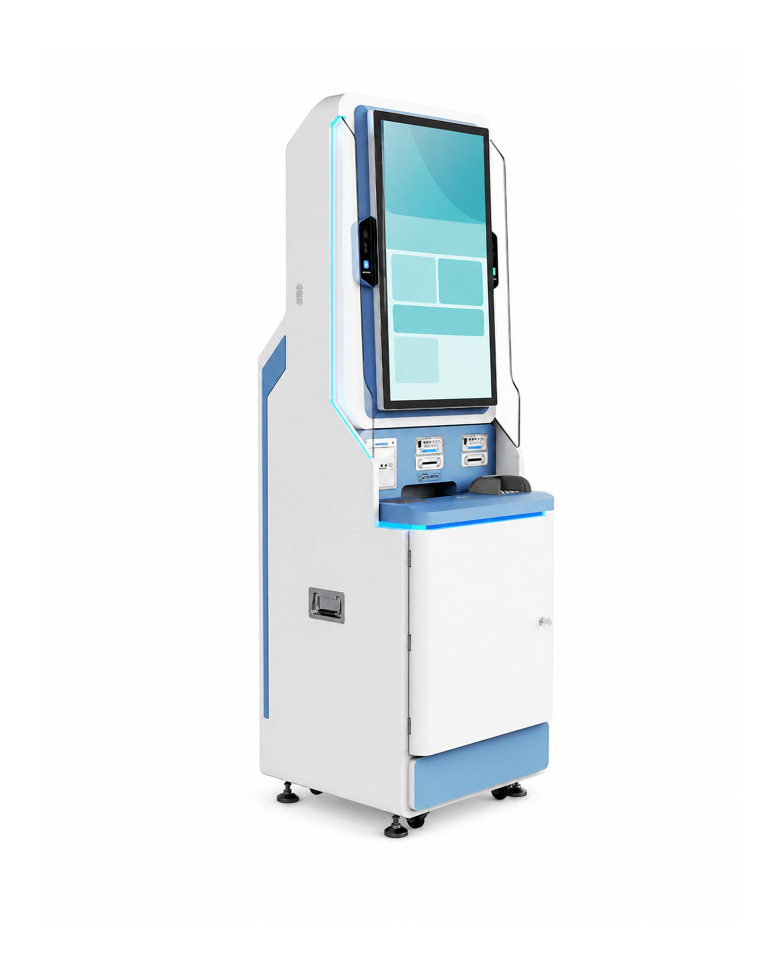 Floor-standing healthcare self-service kiosk